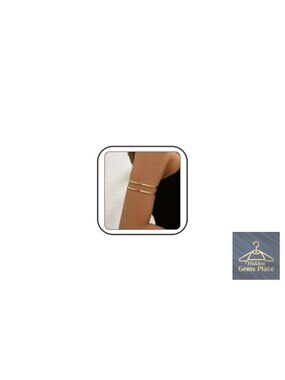 Gold Arm Cuff Bracelet Upper Arm Layered Stackable Bangle Jewelry